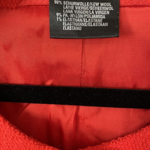 Vintage Laurel by Escada Bright Red Wool Blend Peacoat Jacket - Picture 4 of 4